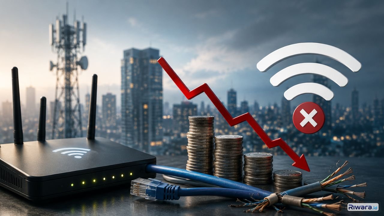 Persaingan tarif internet antar ISP di Indonesia disebut memicu penurunan kualitas layanan dan menghambat investasi jaringan telekomunikasi nasional